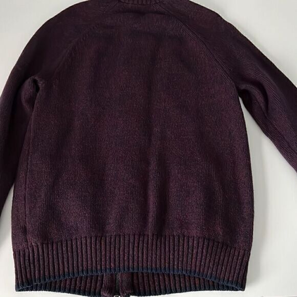 Old Navy Burgandy and Blue Zip Up Front Pocket Sweater Jacket Size M - Picture 8 of 10